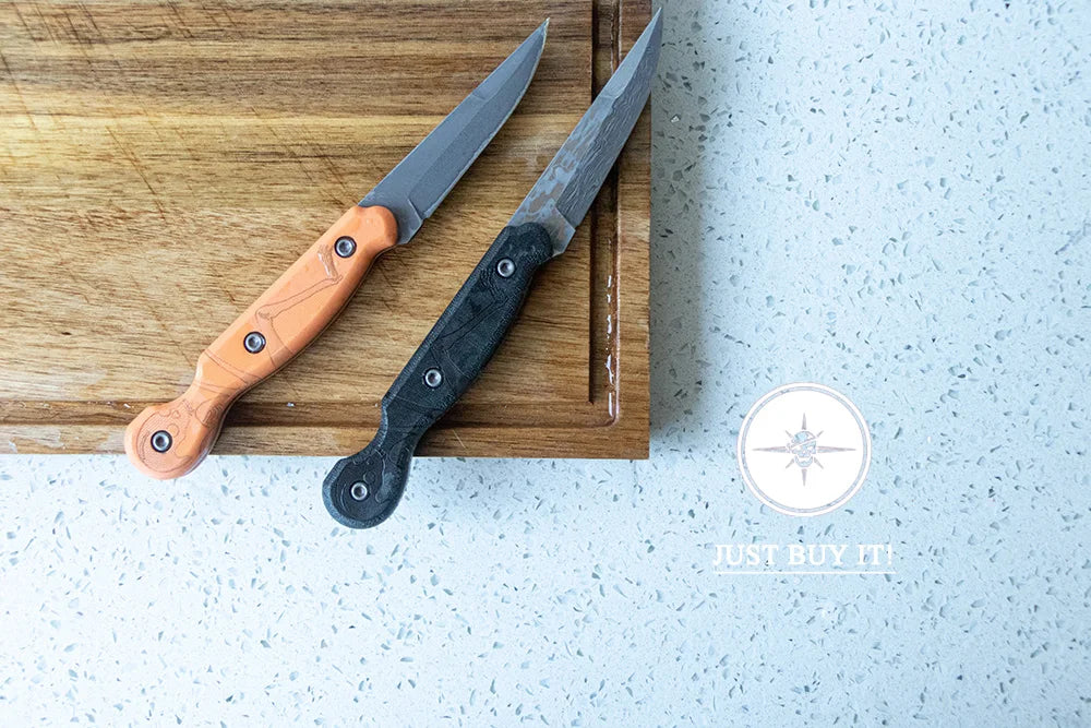 Damascus Steel, Wood Handle Fixed Blade Knife