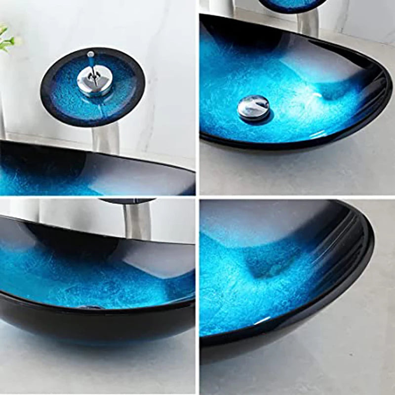 Bathroom Countertop Basin, Lav Faucet, Drain Set