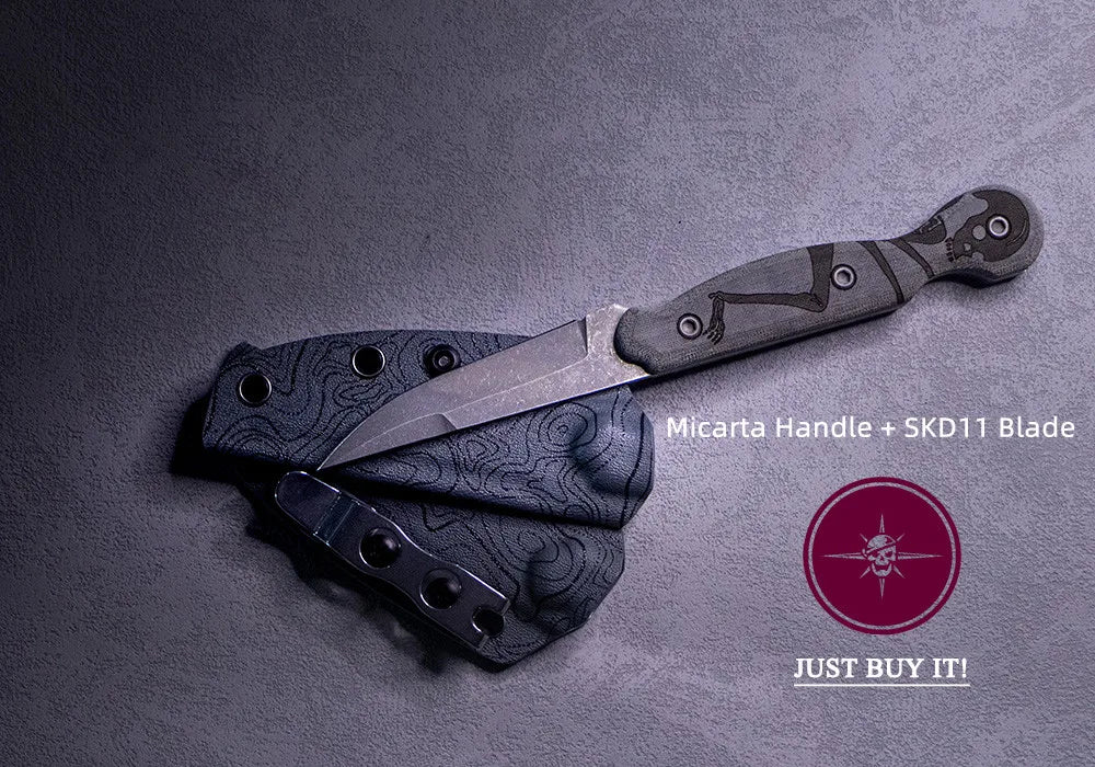 Damascus Steel, Wood Handle Fixed Blade Knife