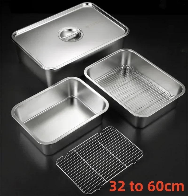 Stainless Steel Trays, Storage, Kitchen Containers, Lids