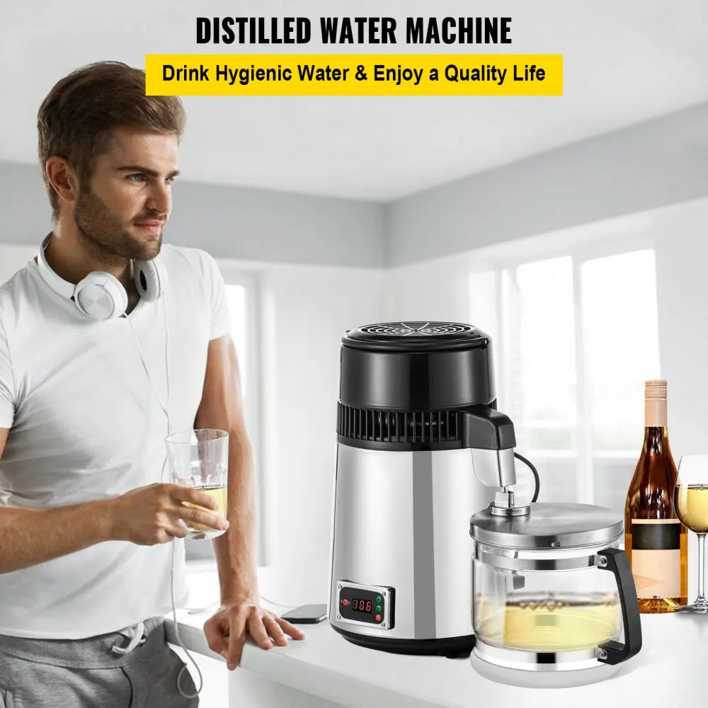 750W Adjustable Temperature Water Distiller 4L