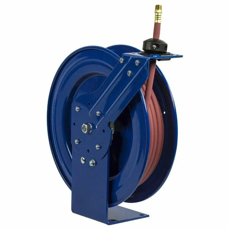 Retractable Air/Water Low-Pressure Hose Reel, 50' Capacity