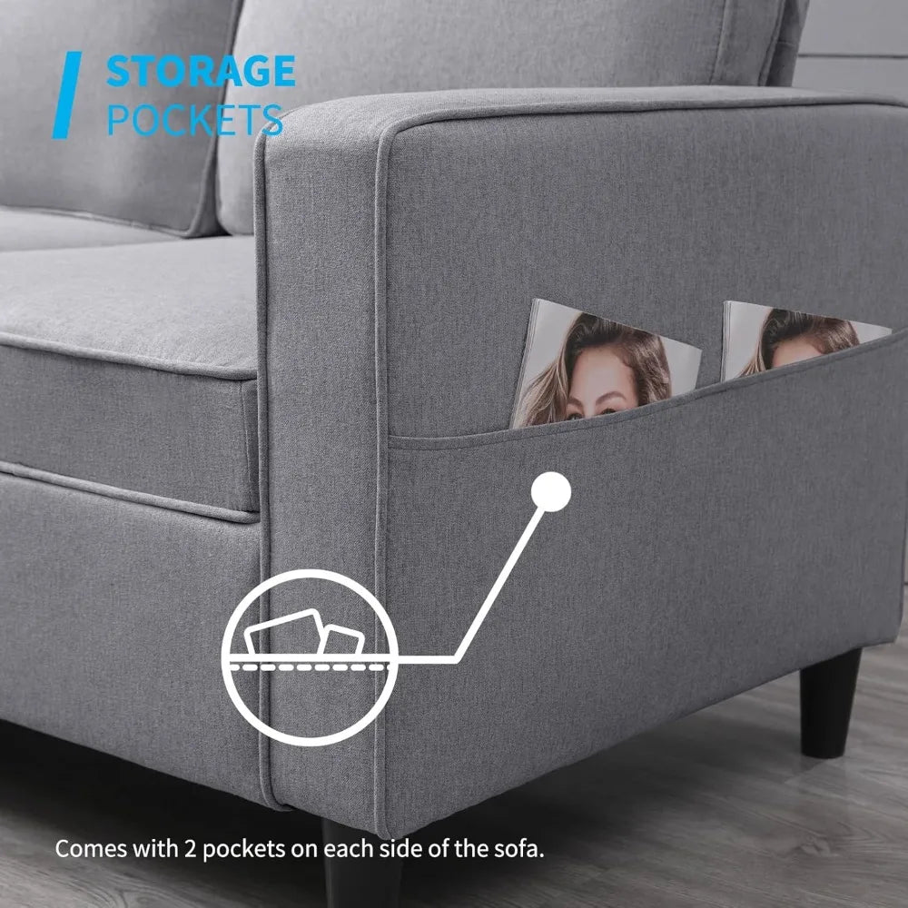 Convertible Sofa Set, 3-Seater with Storage