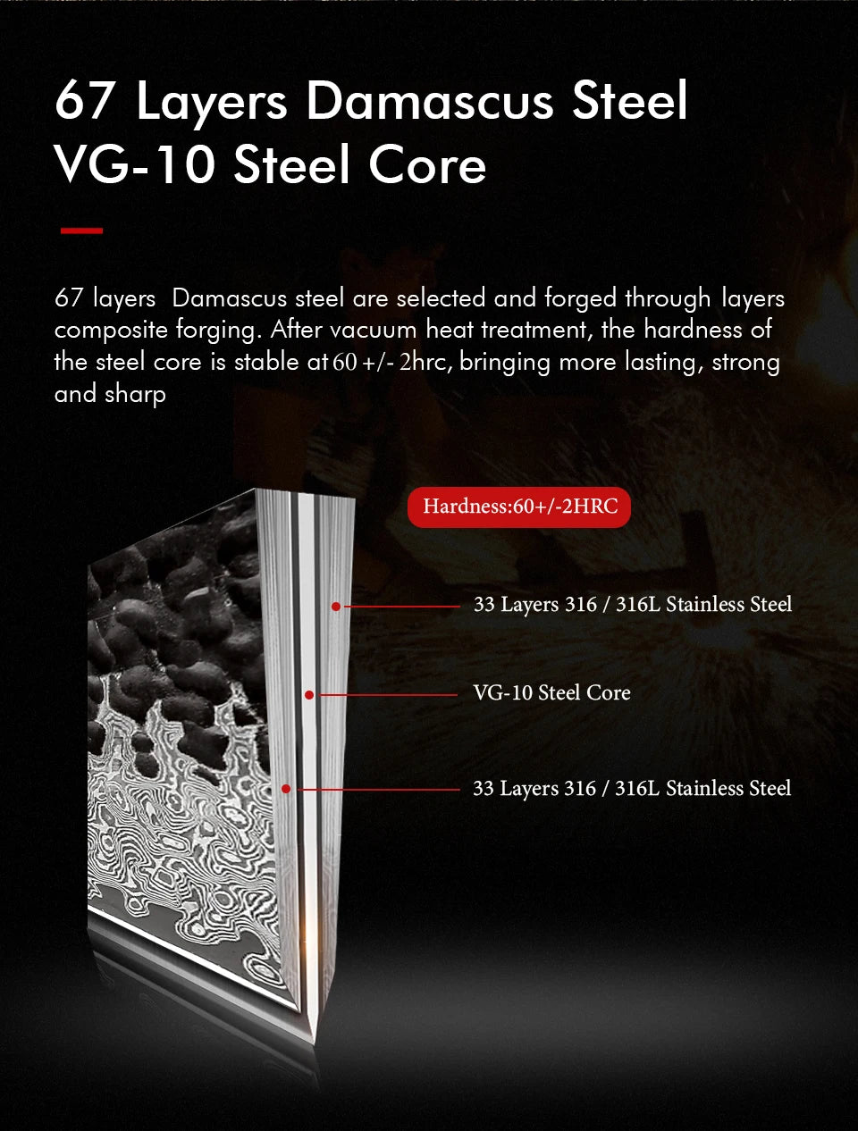 7 " Nakiri Knife 67 Layer Damascus Steel