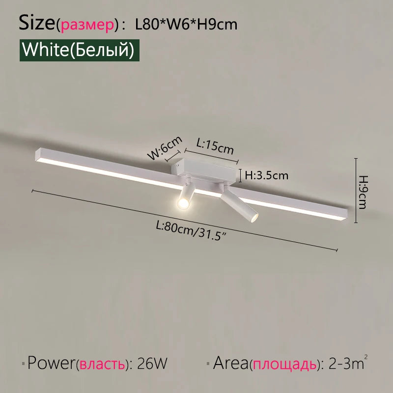 Ceiling Lamp Track Lighting, Black, White