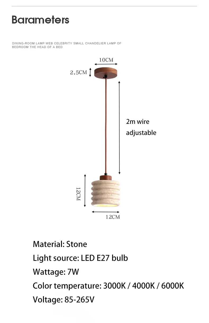 Yellow Cave Stone Led Pendant Lamp, Small Hanging Lighting