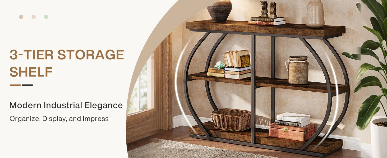 41.3" Console Table, 3-Tier Entryway Table