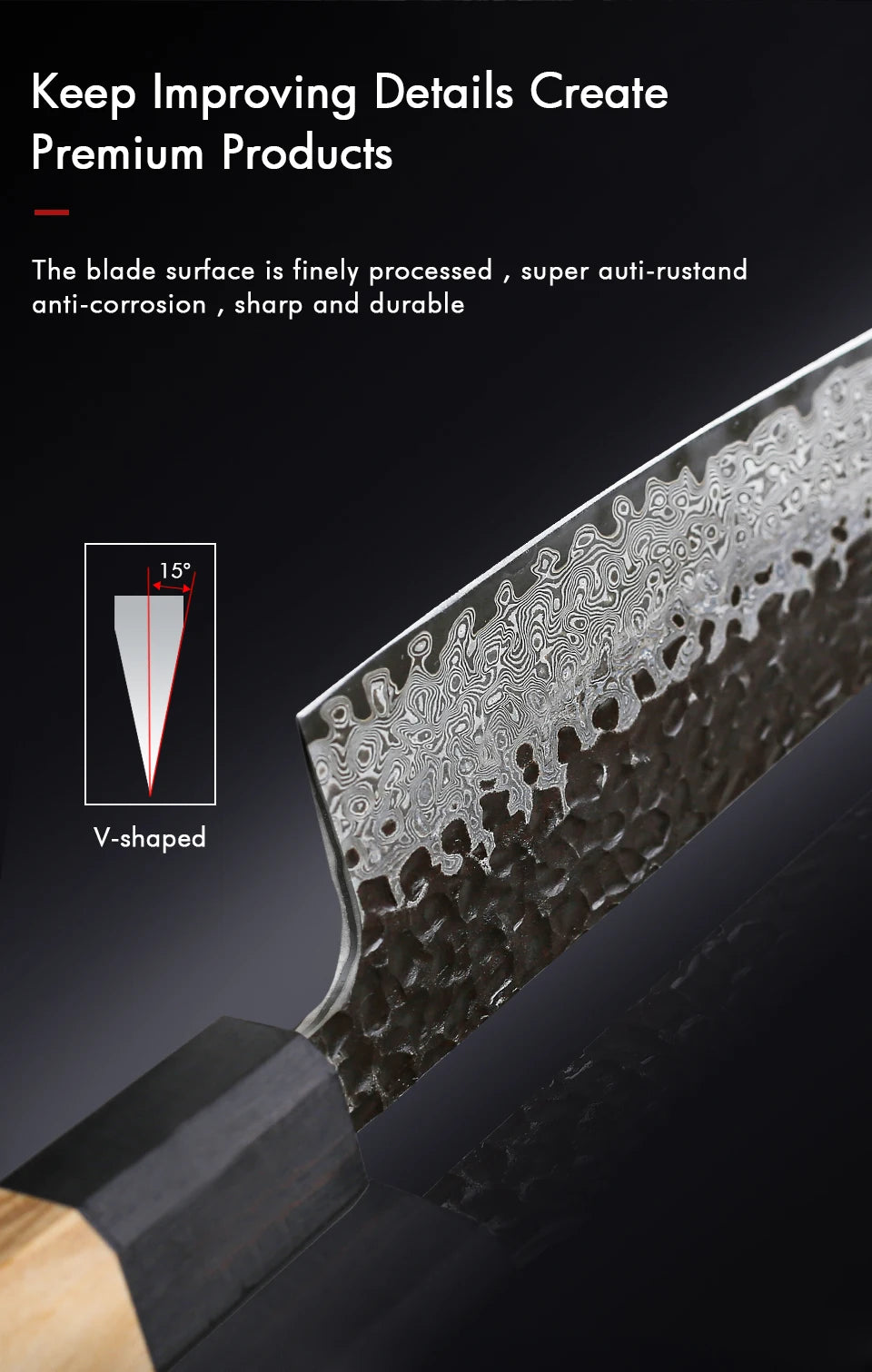 7 " Nakiri Knife 67 Layer Damascus Steel