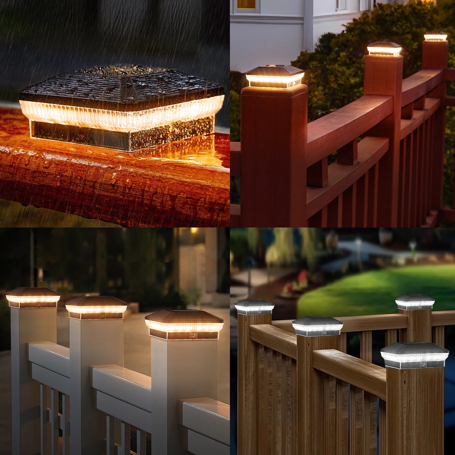 12 Pack 4x4 Solar Post Lights 30 Lumens