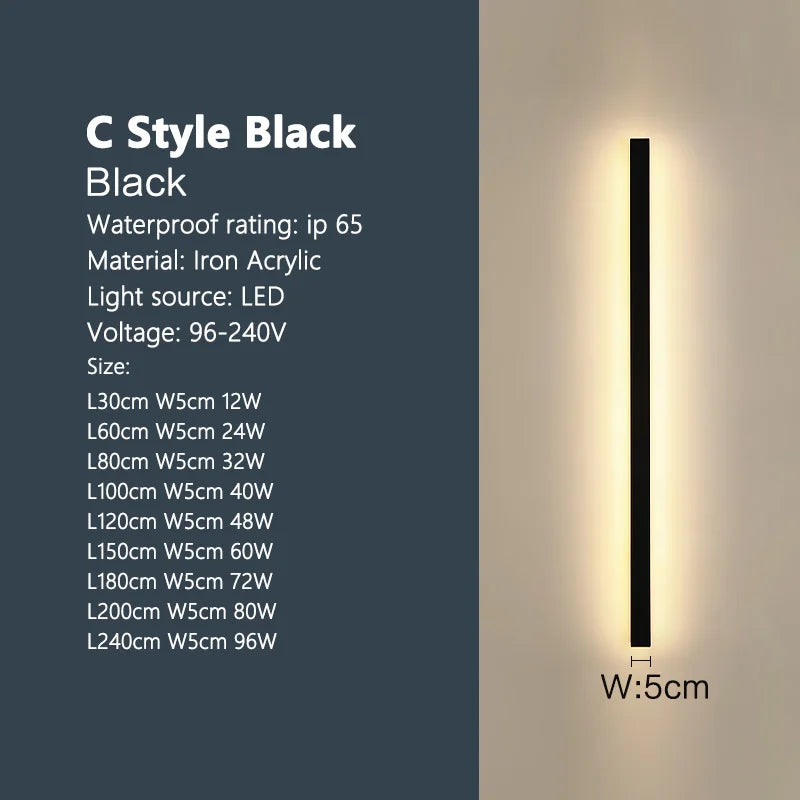 Waterproof LED strip background wall lamp