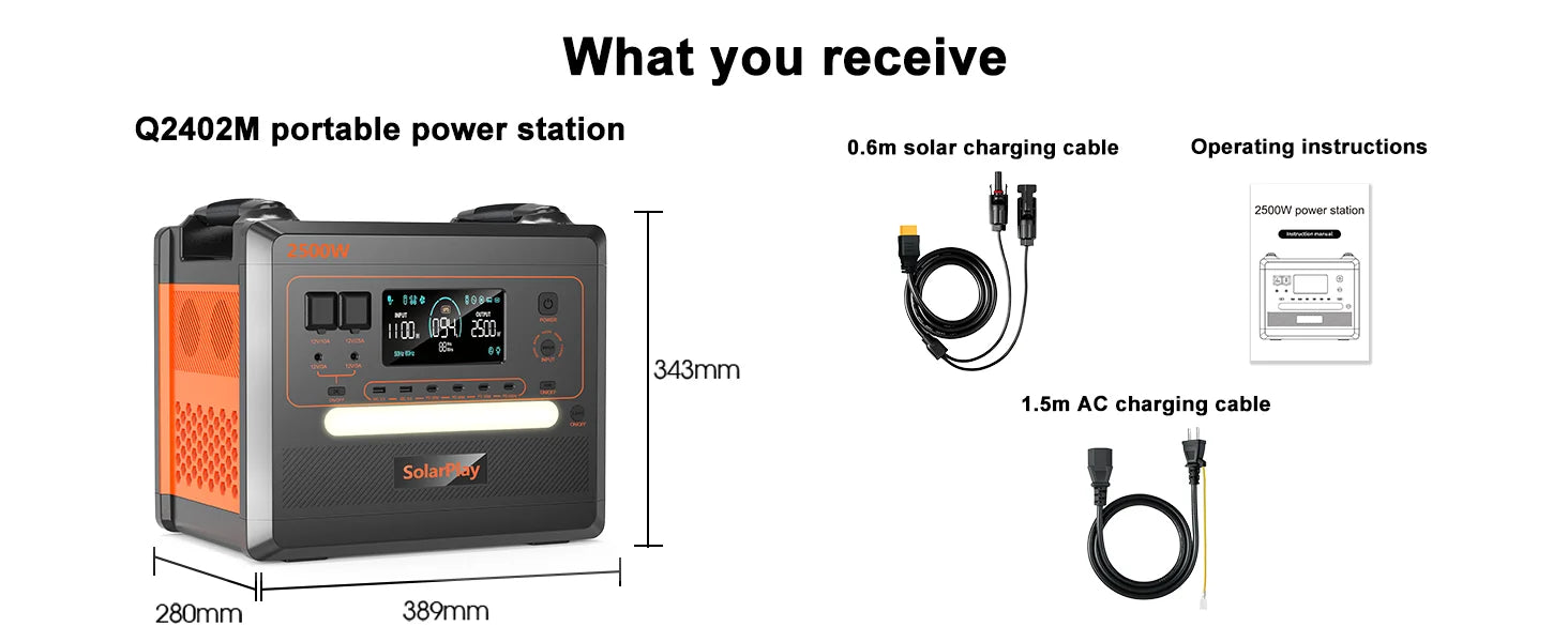 2500W 2400W LiFePO4 Battery Power Bank Generator