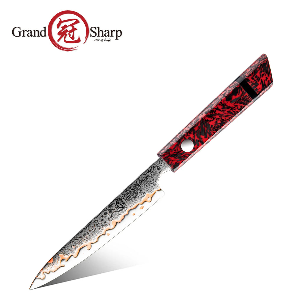 1-7PCS 55 Layers Copper Damascus Steel Chef Knife