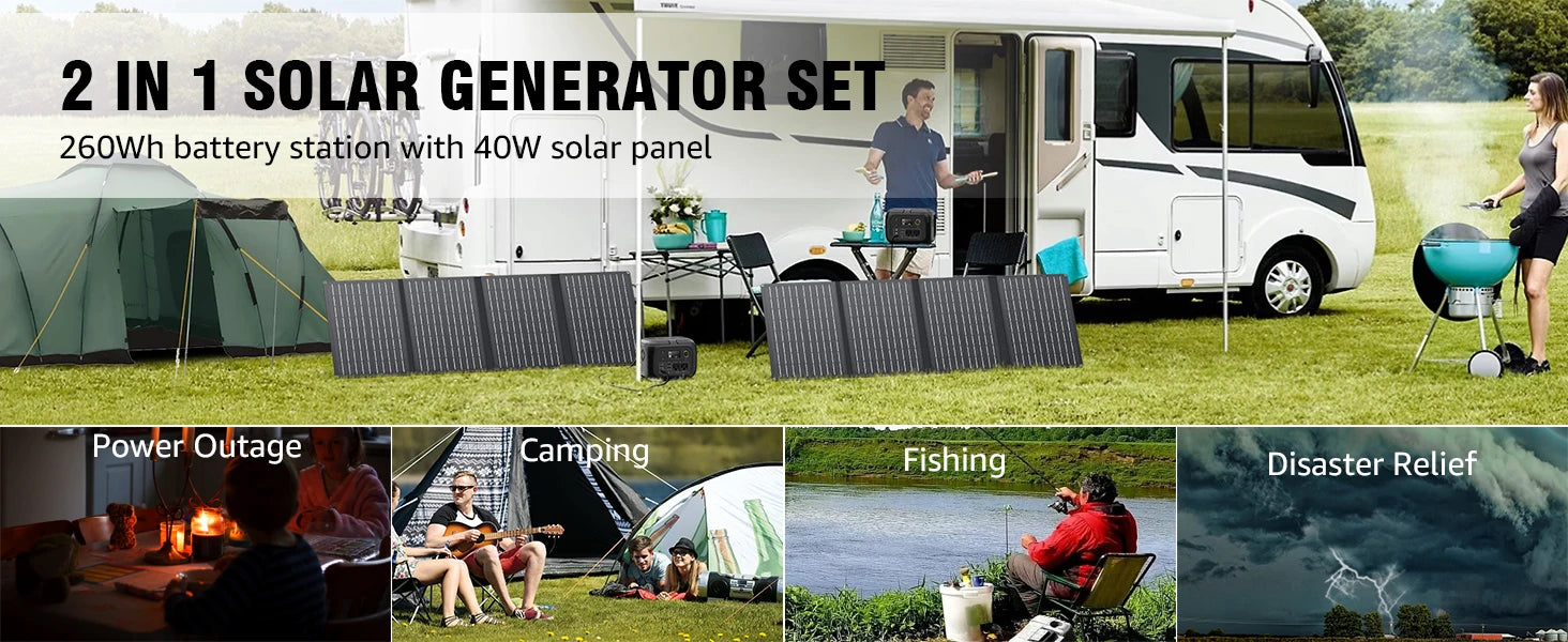 300W Solar Generator With 40 Watt Solar Panel