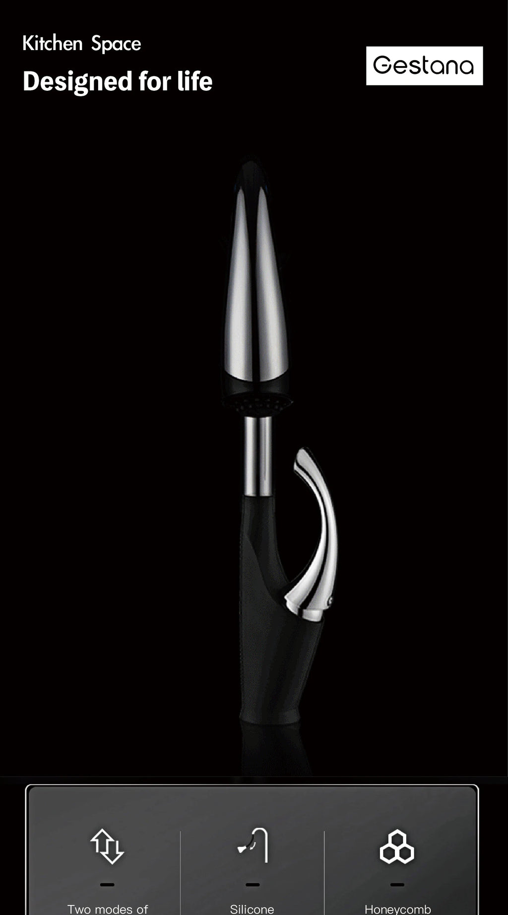 kitchen faucet, single handle, touch control, 3-function spray