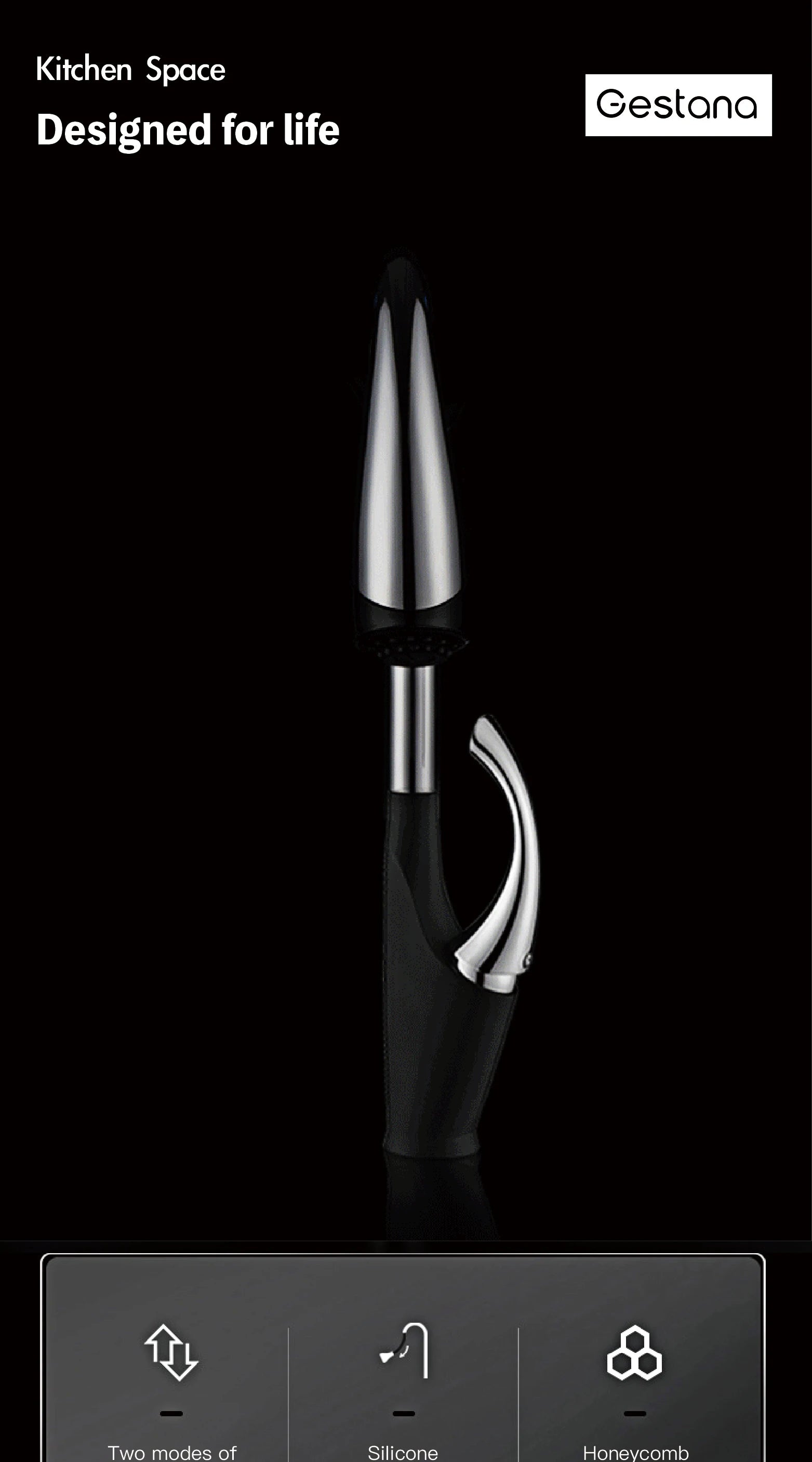 kitchen faucet, single handle, touch control, 3-function spray