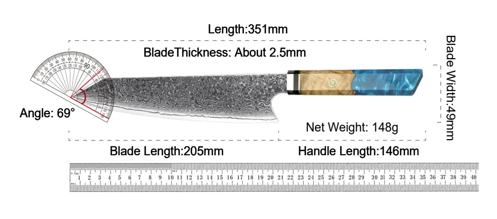 8:























8" Japanese Damascus Steel Kitchen Knife