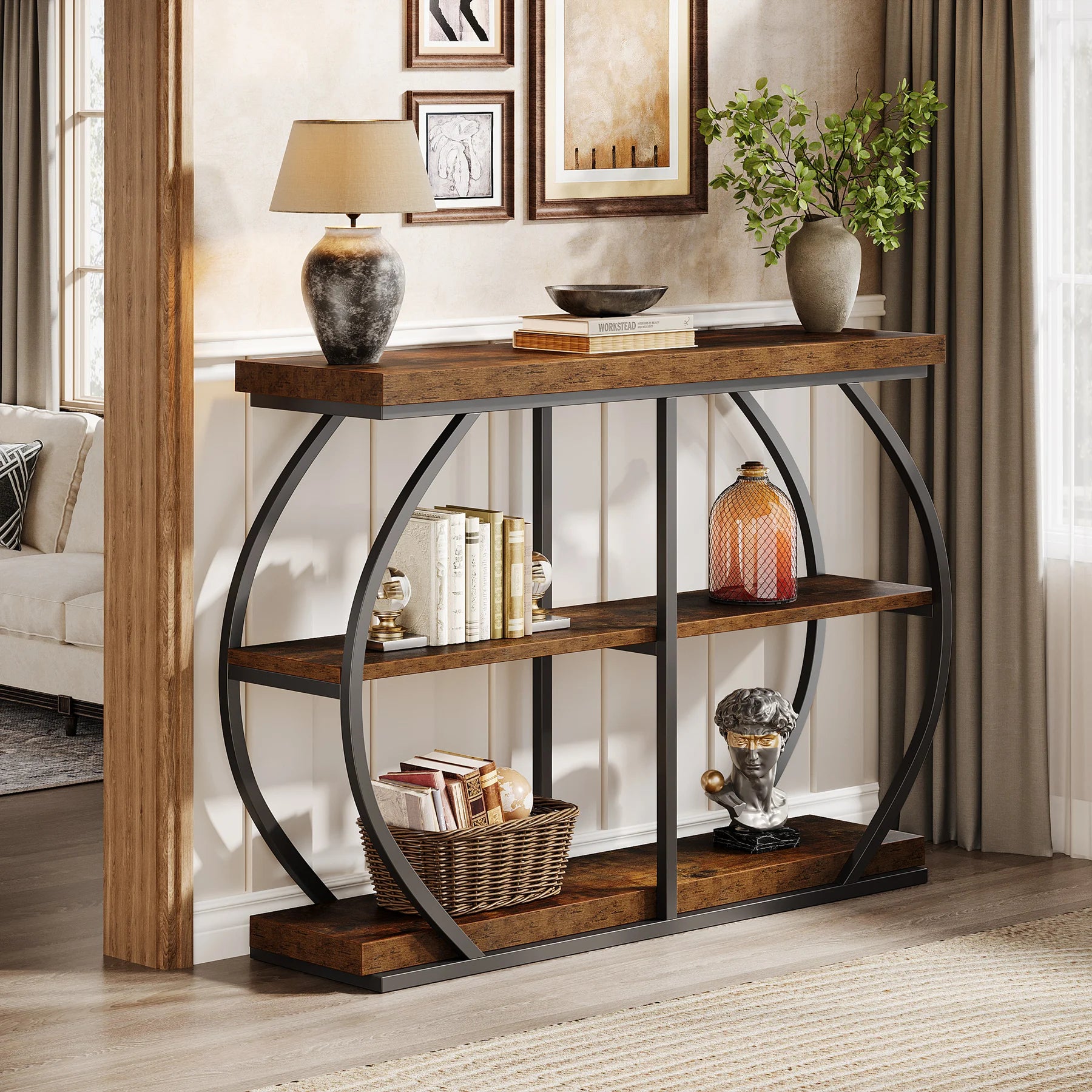41.3" Console Table, 3-Tier Entryway Table