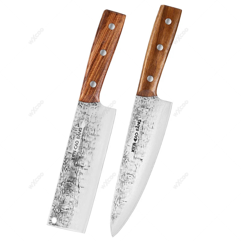 1-5pcs Japanese Kitchen Knives Set Stainless Steel Forged