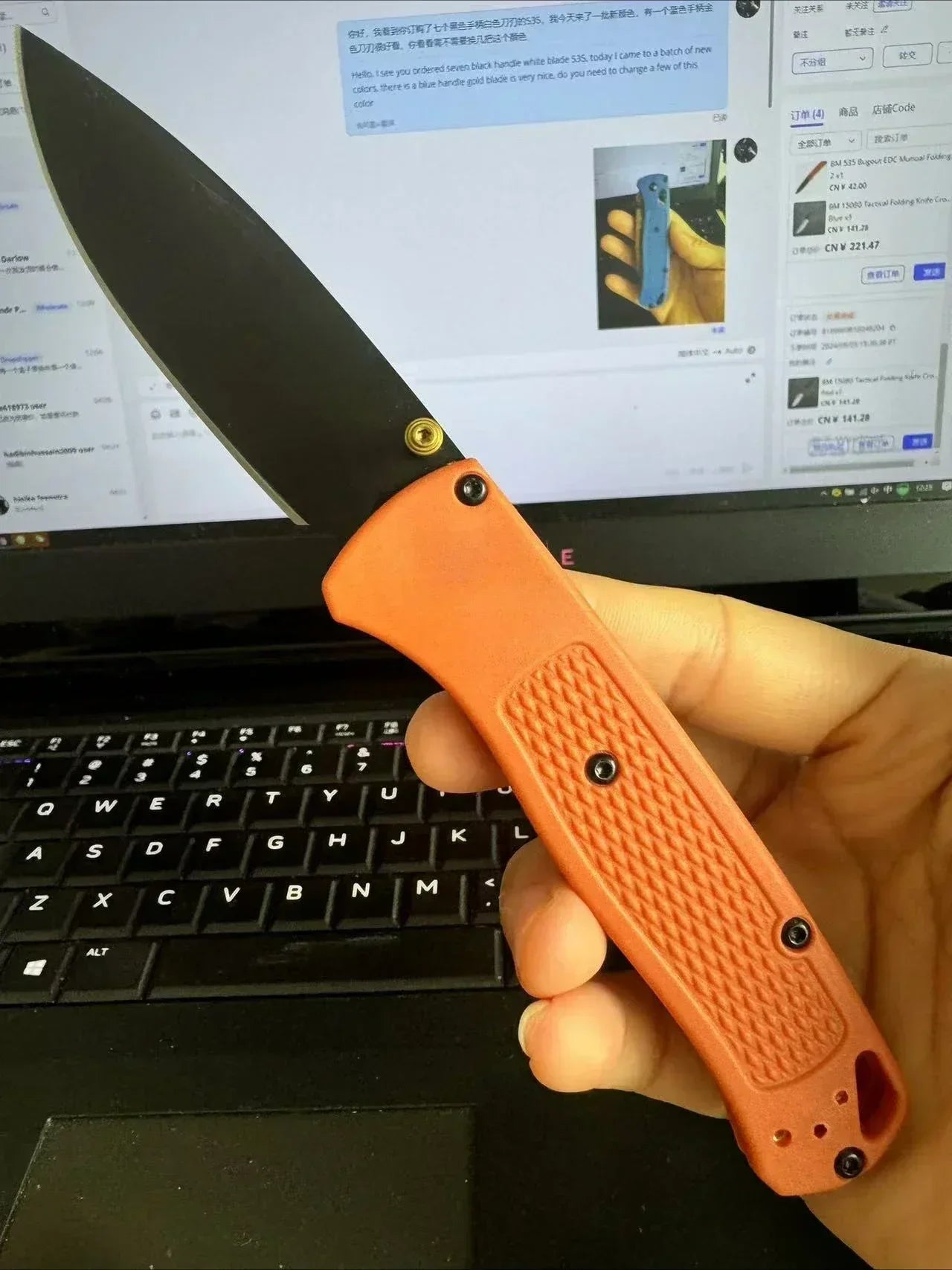 Folding Pocket Knife Black/ White Blade