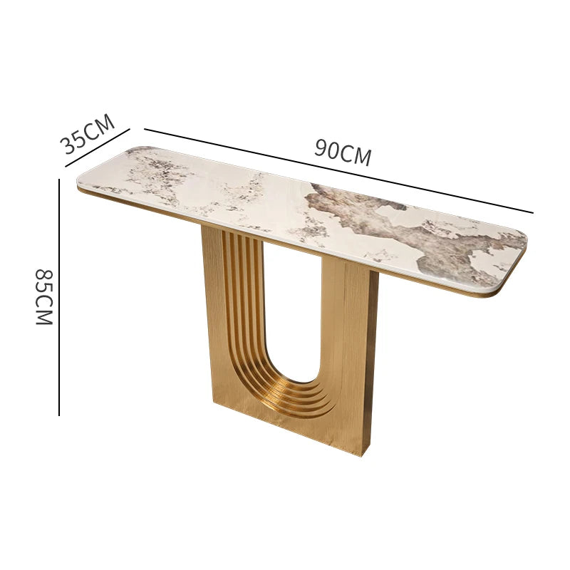 Space Saving Drawer Console Tables, Marble Top