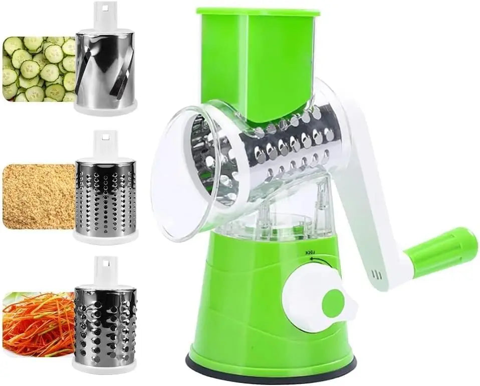 Cheese Grater, Vegetable Slicer with 3 Drum Blades