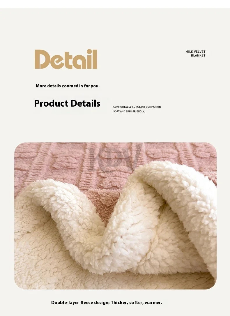 Imitation Lambs Wool Jacquard Blankets, 6 Colors