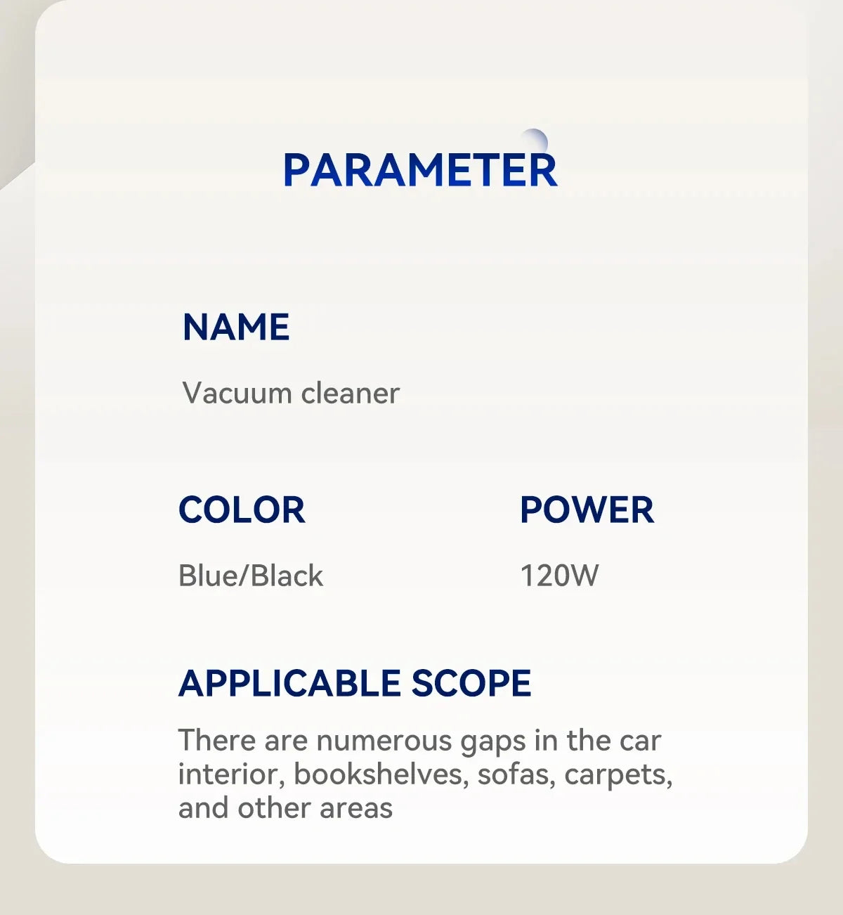 5 in1 Wireless Automobile Portable Vacuum Cleaner