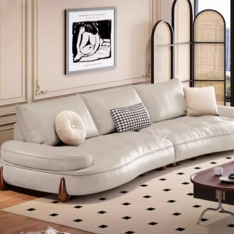 Brown Leatherette Floor Sofa, Reclining Style