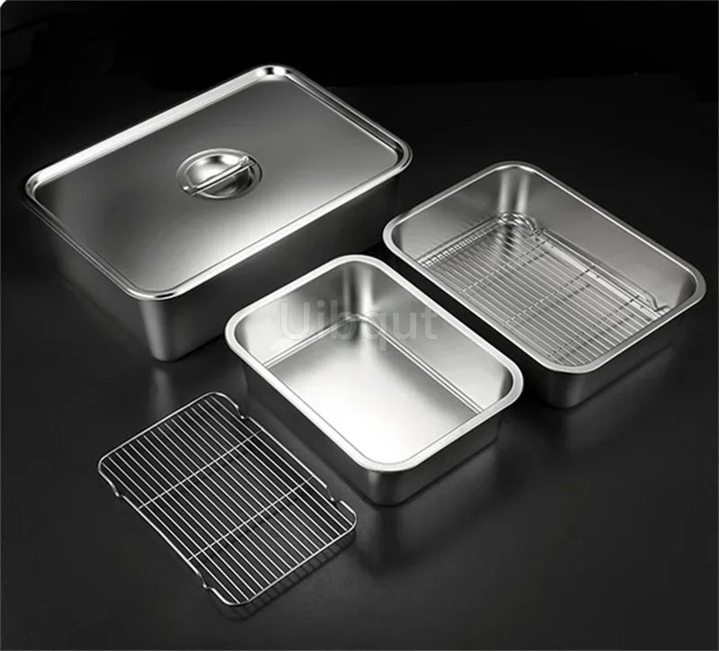 Stainless Steel Trays, Storage, Kitchen Containers, Lids