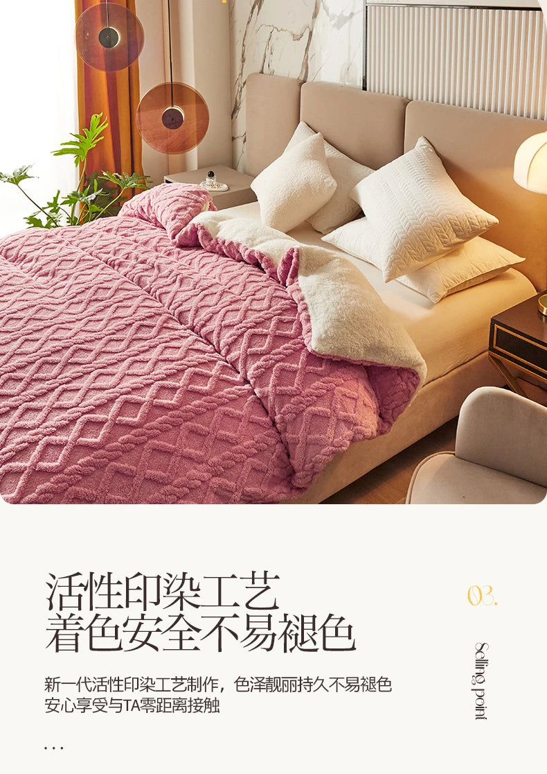 Artificial Fleece, Quilt Blanket, Various Colors, Sizes