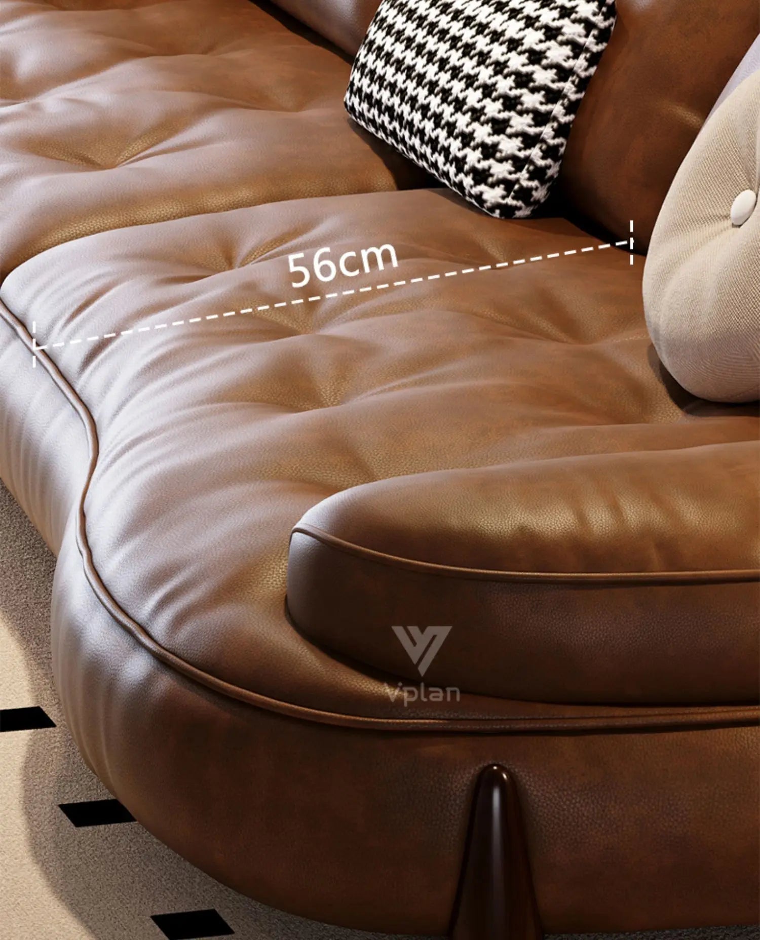 Brown Leatherette Floor Sofa, Reclining Style