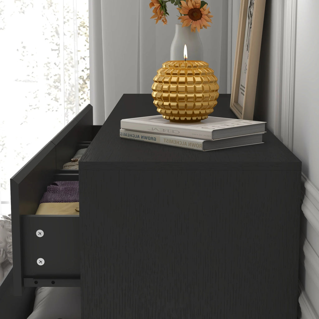 55" 7-Drawer Dresser for Bedroom, High Gloss Drawers