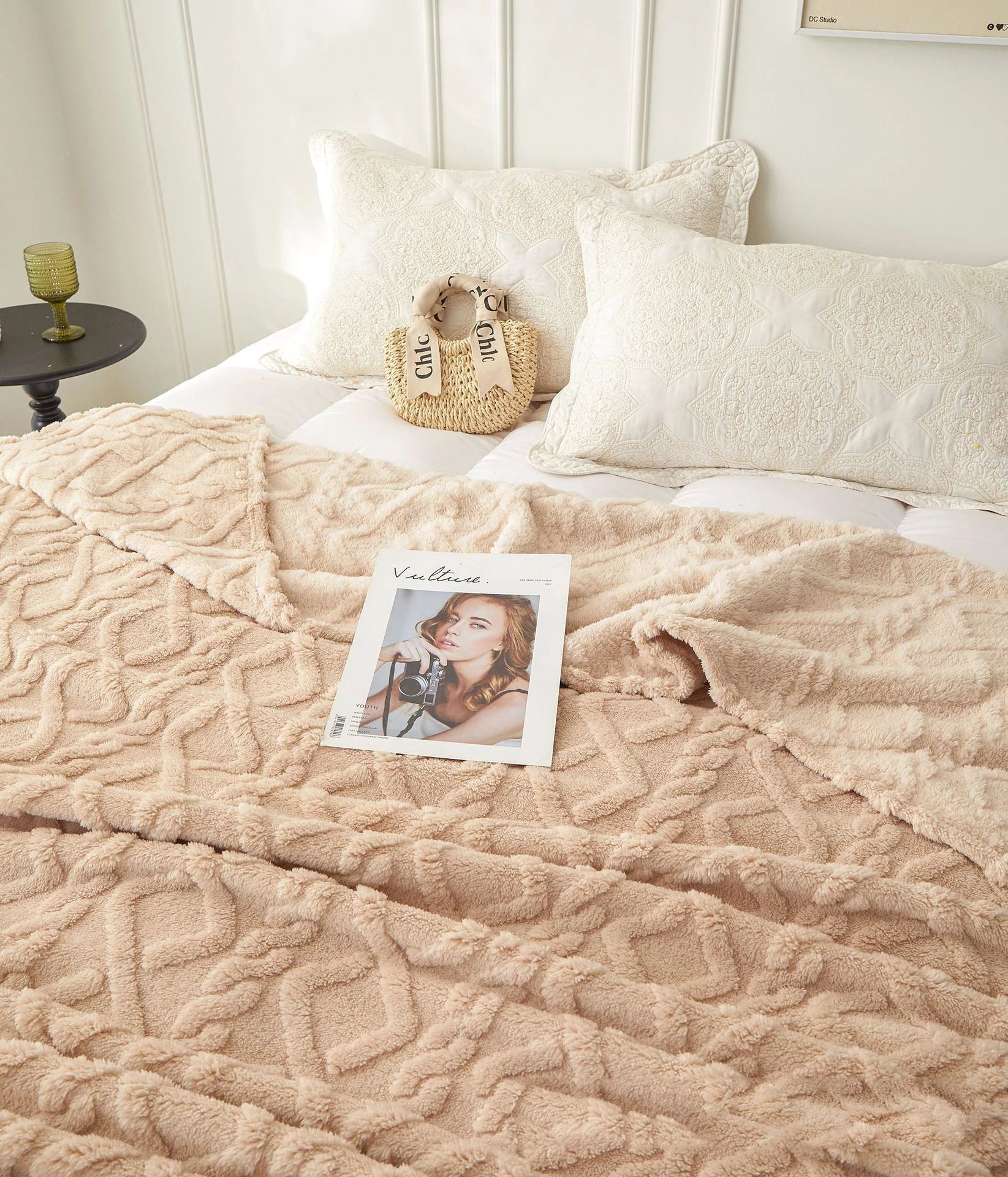 Sherpa Textile Fleece Blanket, Various Colors, Sizes