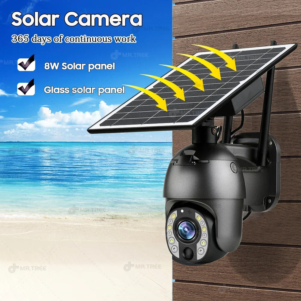 Solar Outdoor Surveillance Camera, 50X Zoom, Humanoid Tracking
