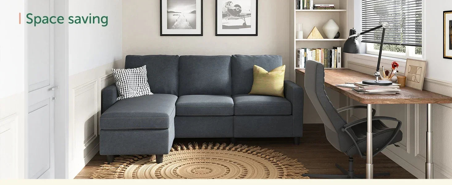 L Shaped Couch with Reversible Chaise.