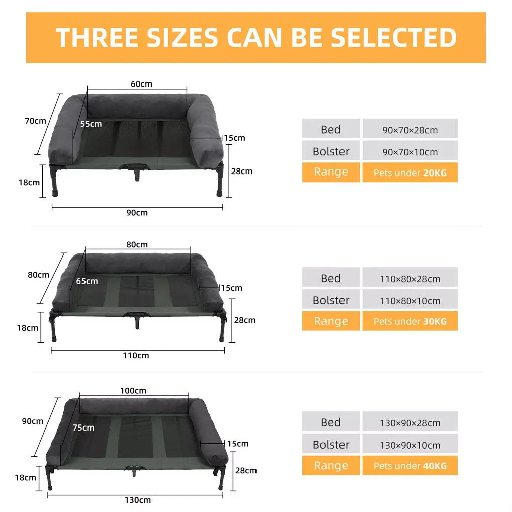 Elevated Dog Bed, Cooling Raised Pet Lounger