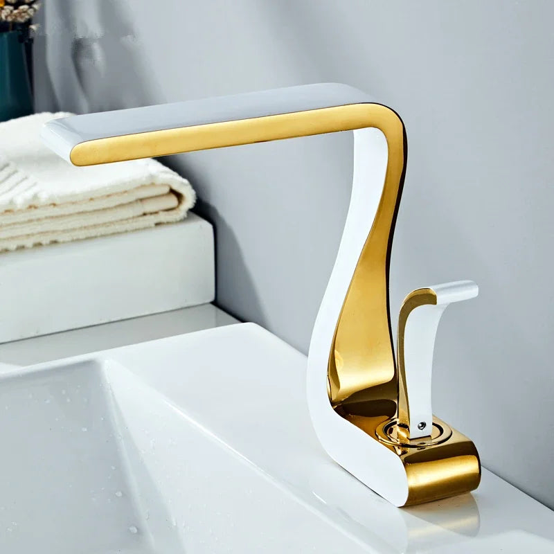 Gold Bathroom Mixer Tap Wash Basin Faucet