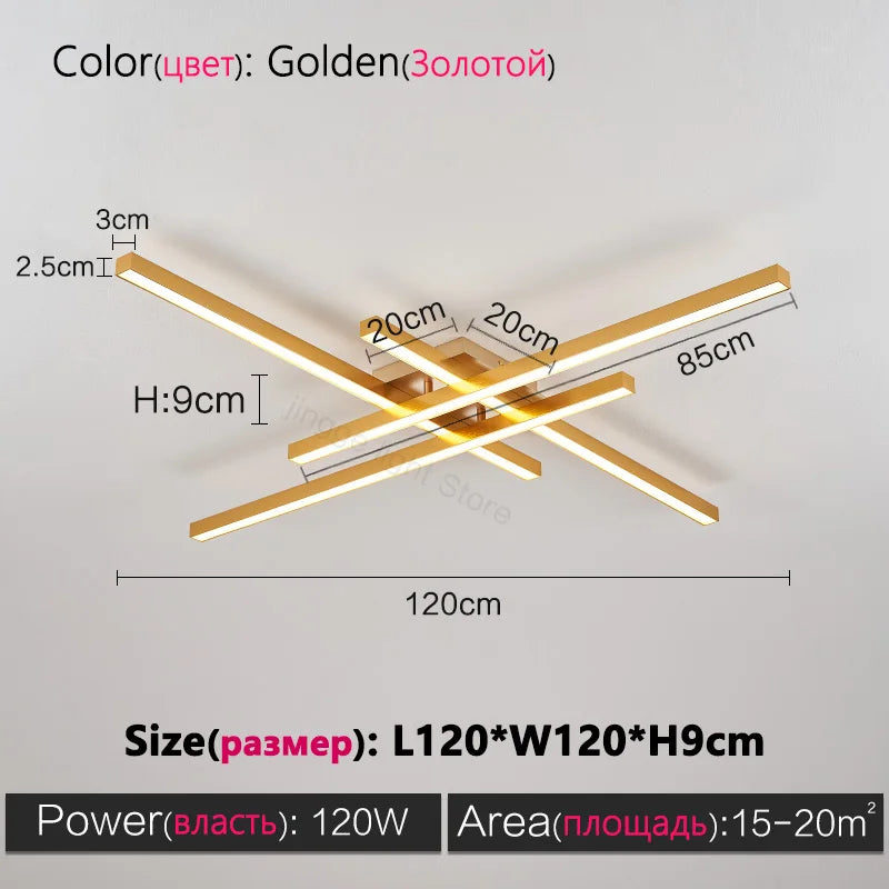 square led ceiling lamp, strip lights, black, white