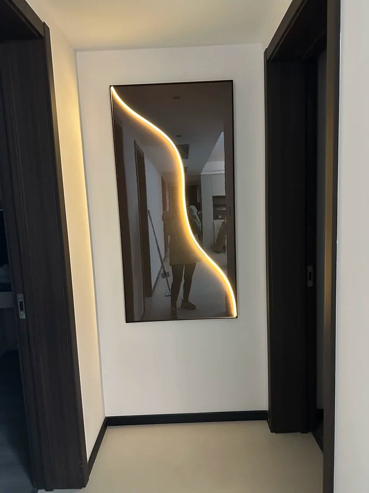 Abstract Line, Led Light, Hanging Mural Wall Lamp