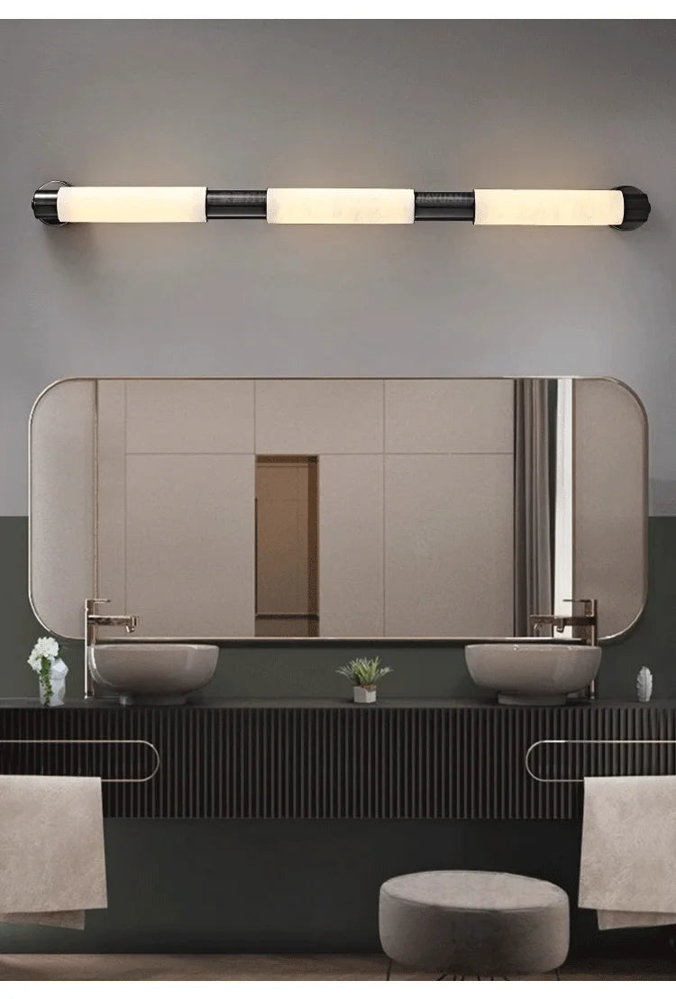 Black, Golden, marble wall lamp, Multiple Lengths