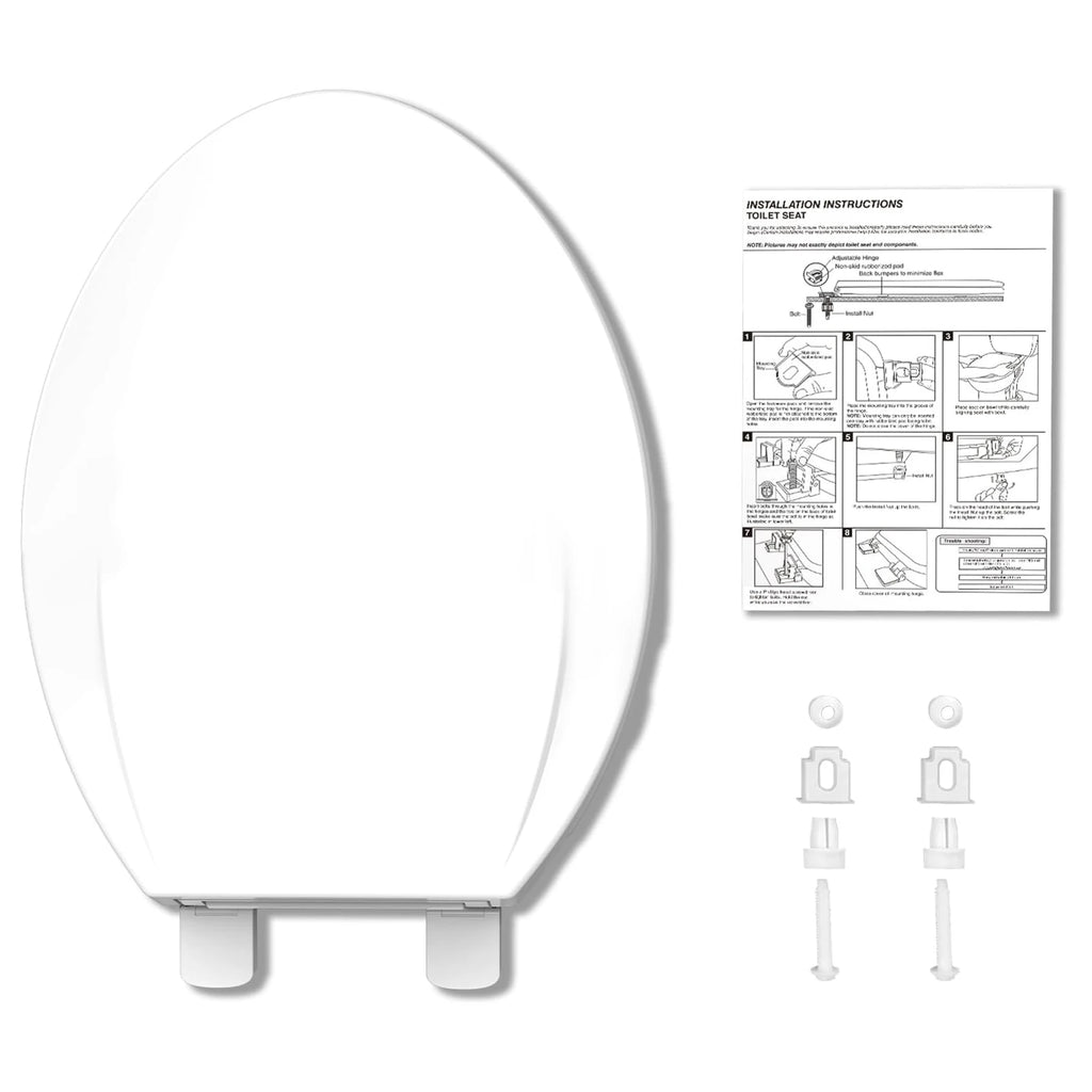Elongated Toilet Seat, Quick Release-Attach, Soft Close