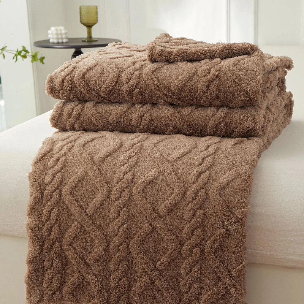 Sherpa Textile Fleece Blanket, Various Colors, Sizes