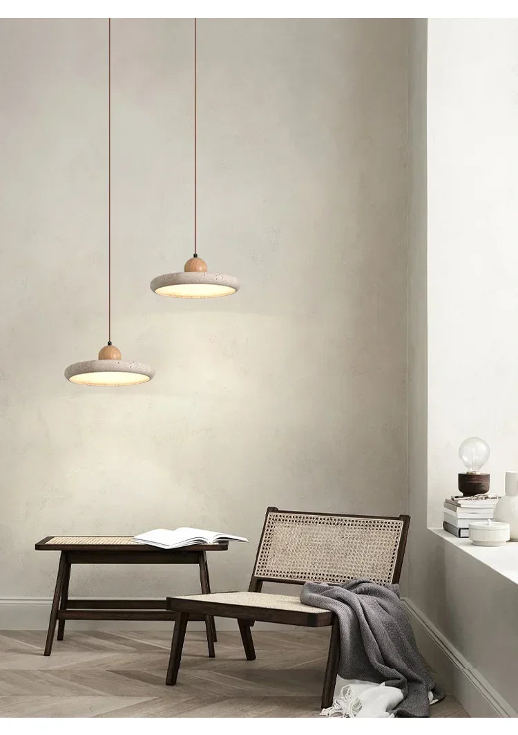 Yellow Travertine LED Pendant Lights