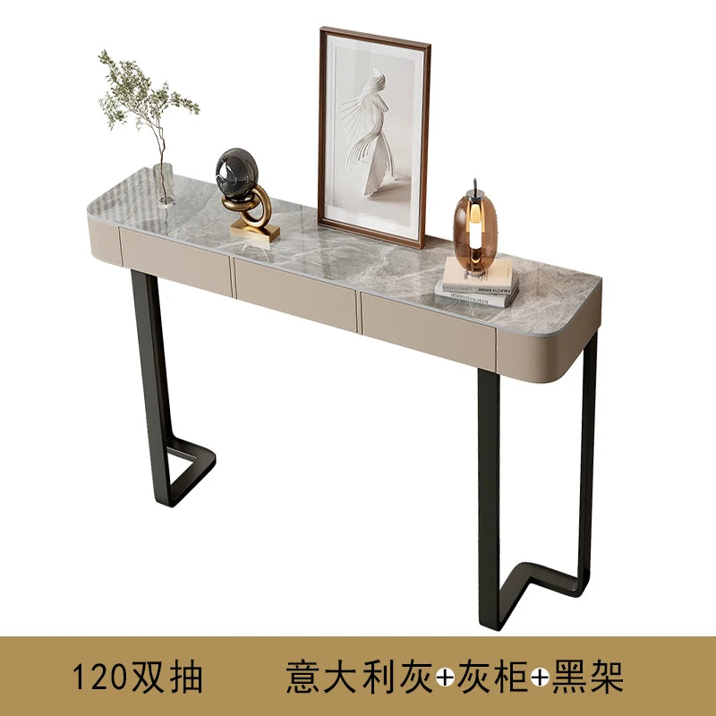 Slate Porch Side Table With Drawer