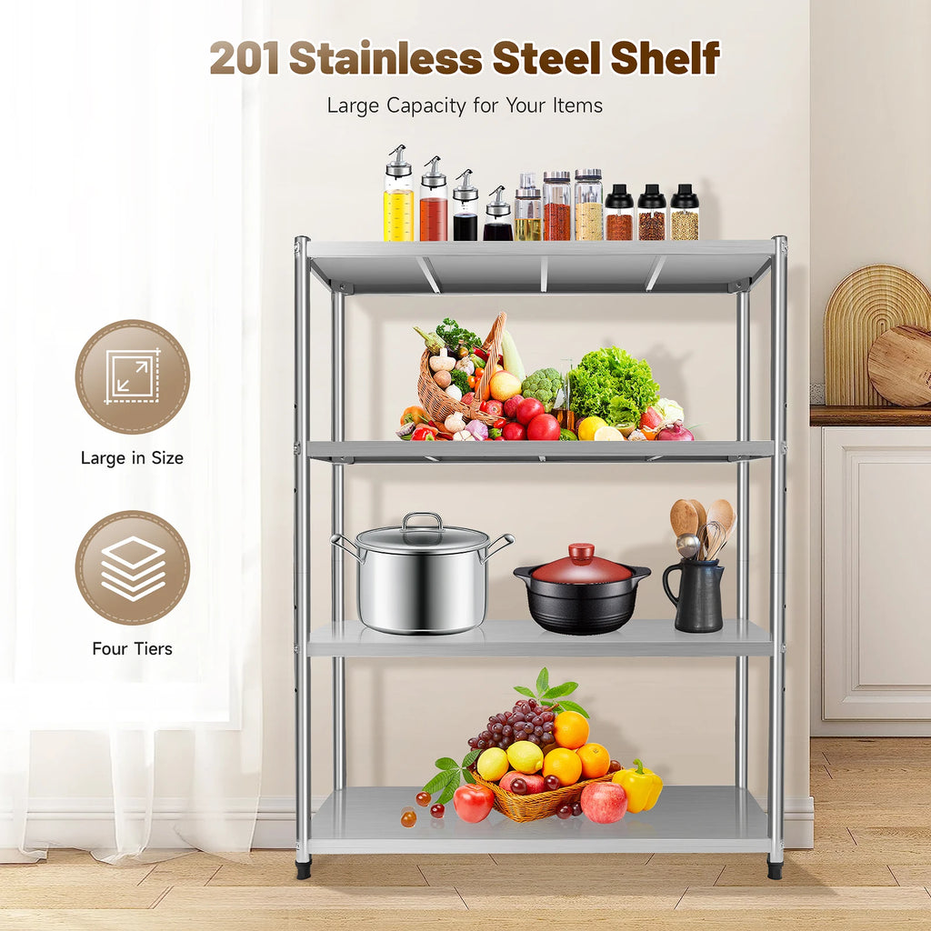 3-Tier 201 Stainless Steel Adjustable Storage Rack