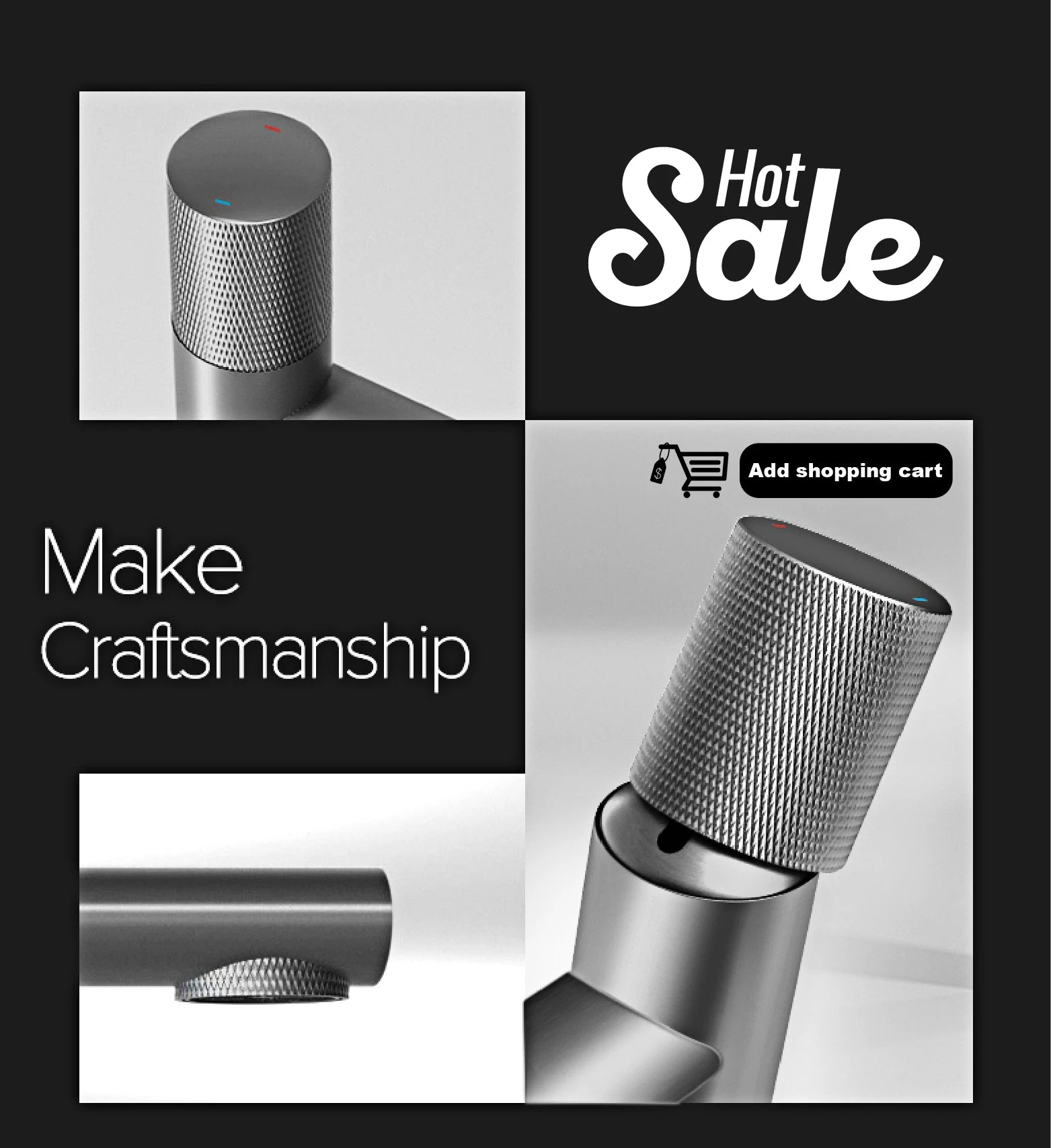 gun gray kitchen faucet, LED digital sensing, 2-function spay