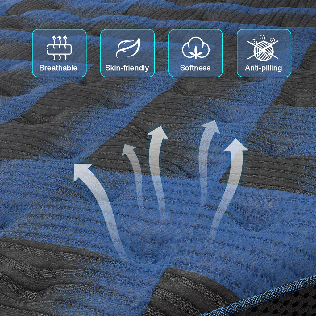 14" Gel Memory Foam Hybrid Mattress In A Box