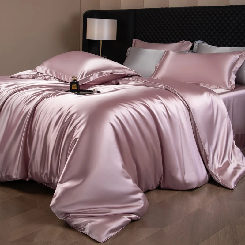 Silk Bedding Set, Duvet Cover, Fitted/Flat, Pillowcases