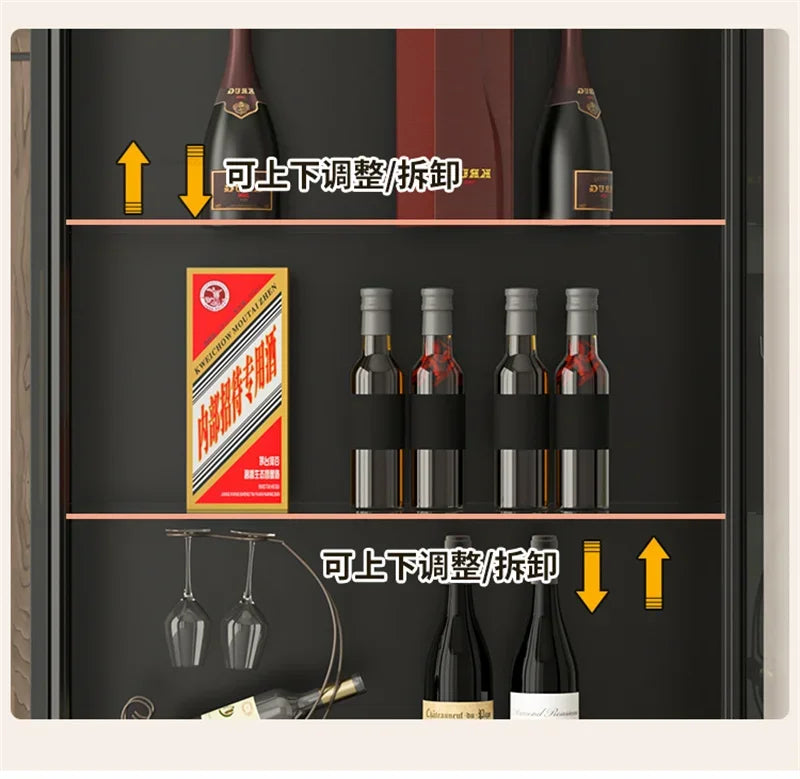 Glass Door Display Cabinet, Minimalist Light