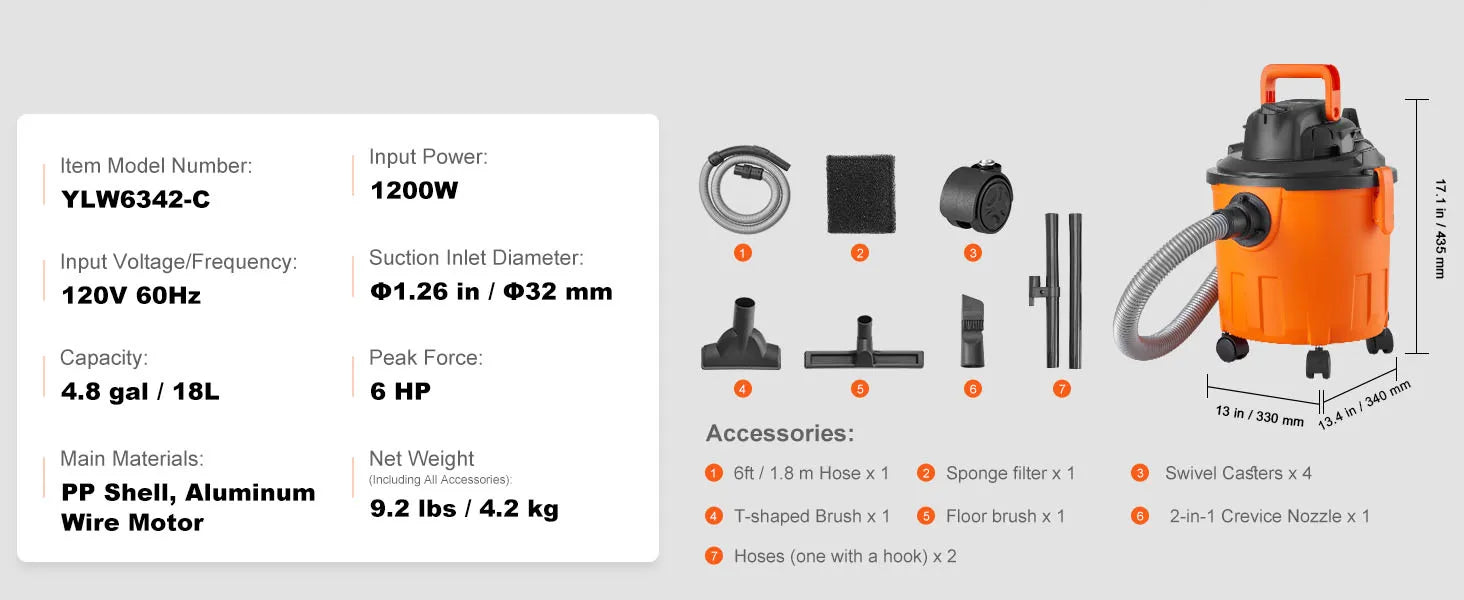 Stainless Steel Wet Dry Shop Vacuum